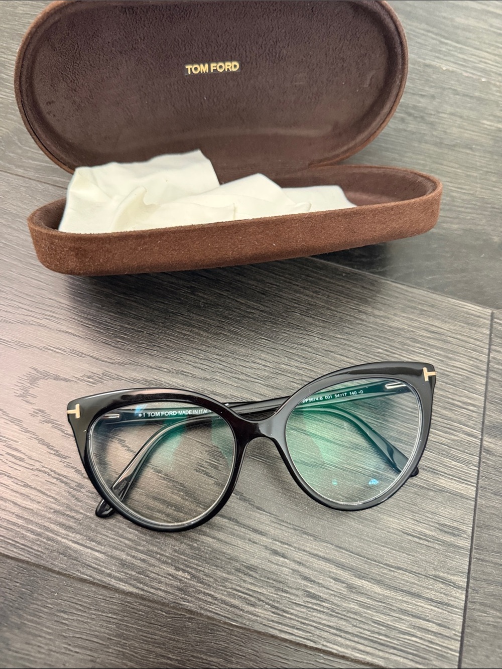 Tom Ford TF5674-B Black Cat-Eye Optical Glasses